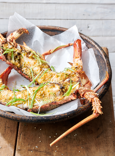 Crayfish with Miso & Spring Onion Butter