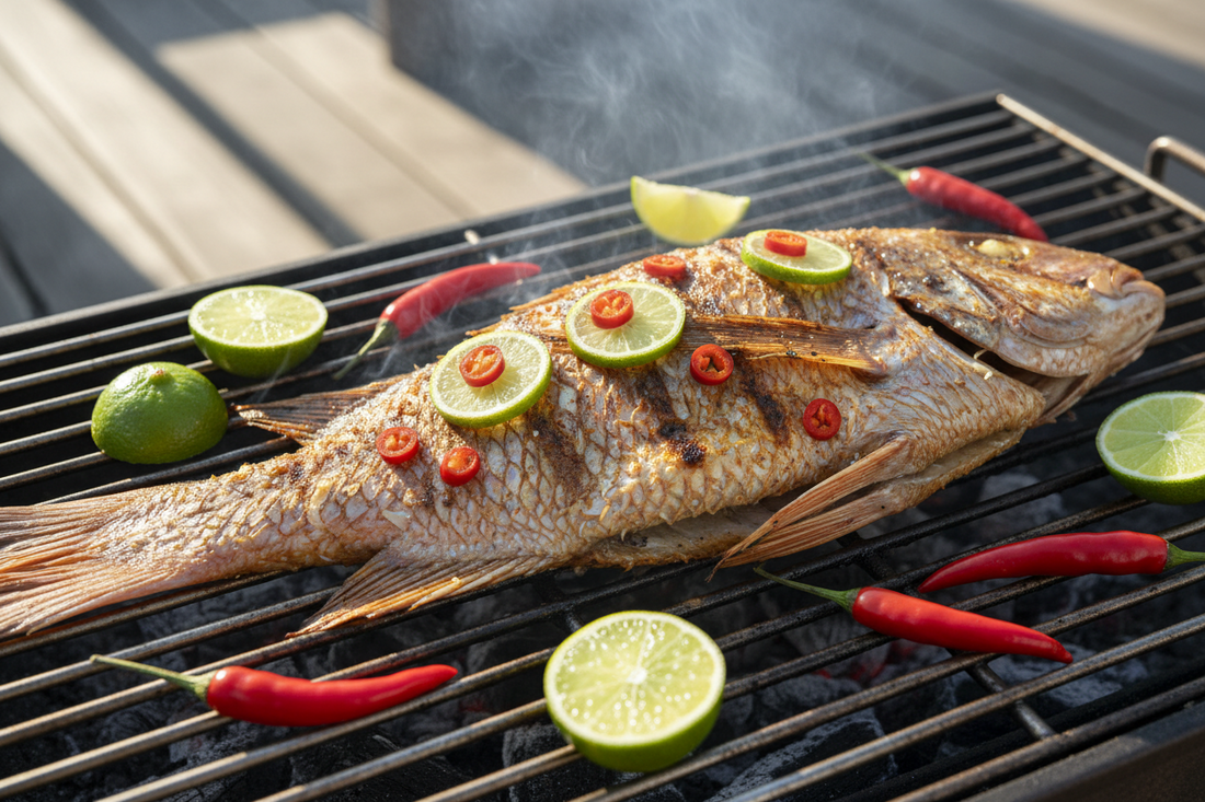 BBQ Whole Snapper with Chilli & Lime