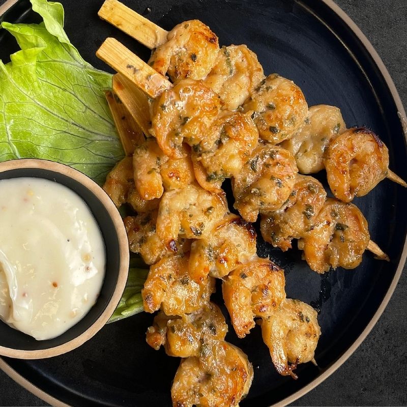 Garlic Prawn Kebabs